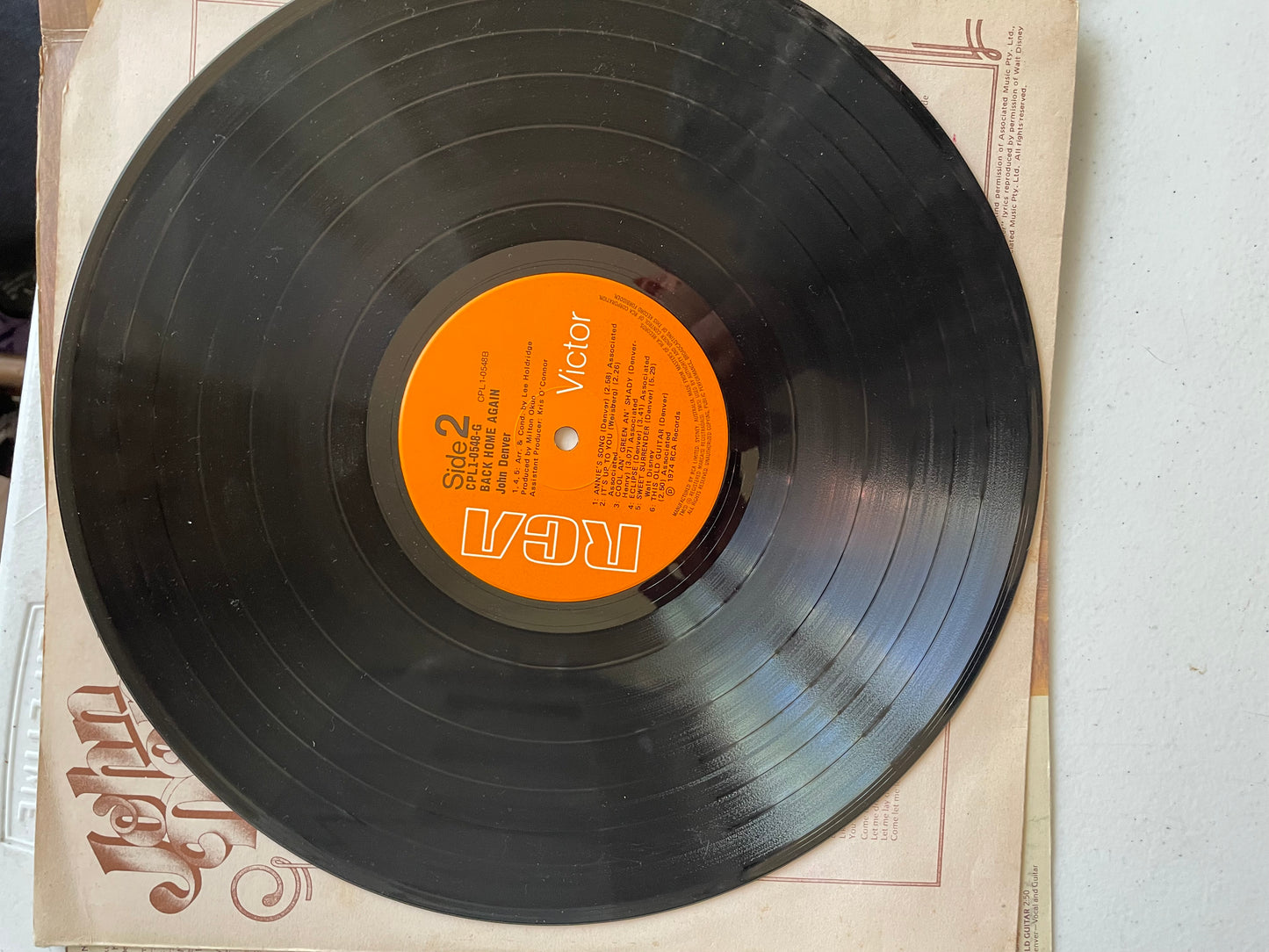 Vinyl Record John Denver Back Home Again 1974