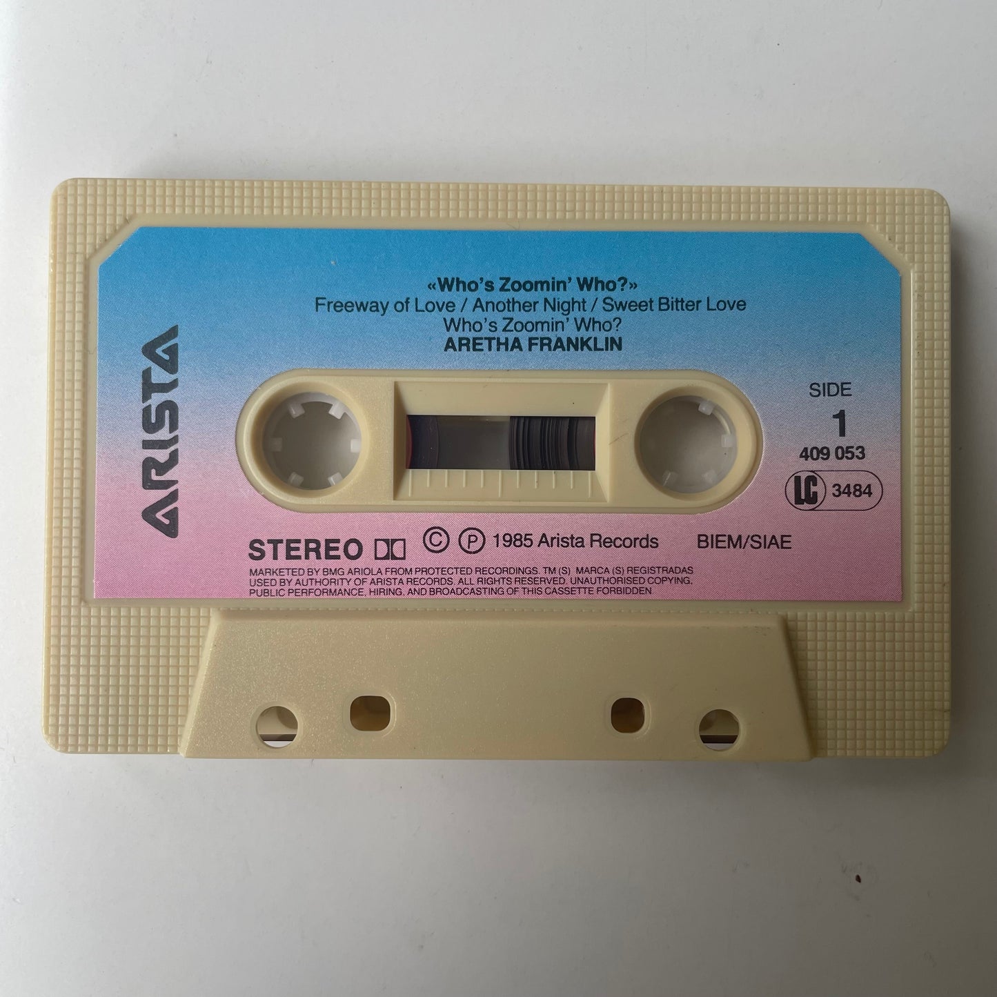 Tape Cassette Aretha Franklin Who’s Zooming Who side 1