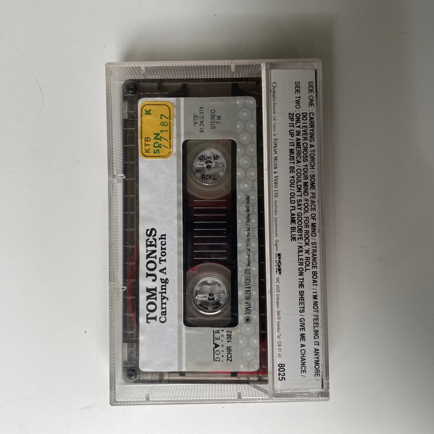 Tape Cassette Tom Jones Carrying a Torch back