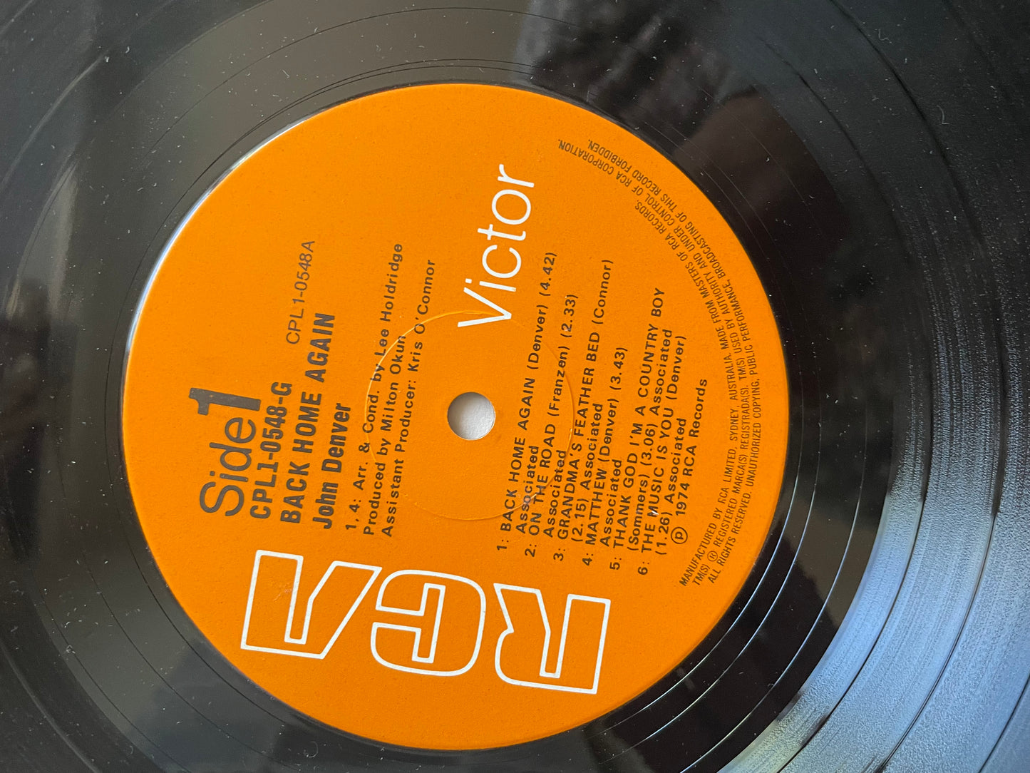 Vinyl Record John Denver Back Home Again 1974