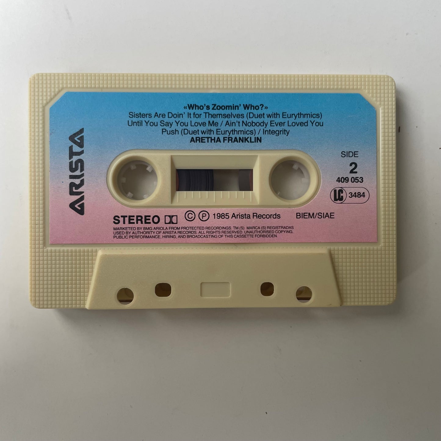 Tape Cassette Aretha Franklin Who’s Zooming Who side 2