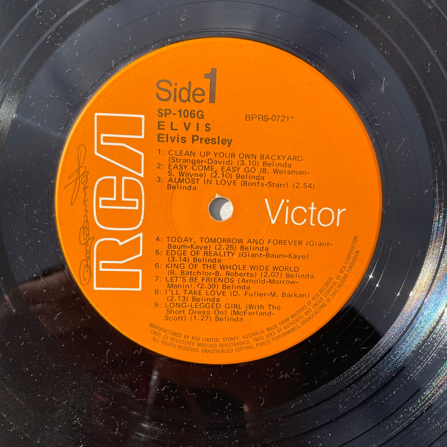 Vinyl Record LP Elvis Presley Elvis 1972