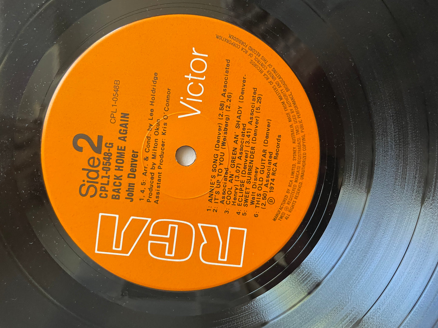 Vinyl Record John Denver Back Home Again 1974