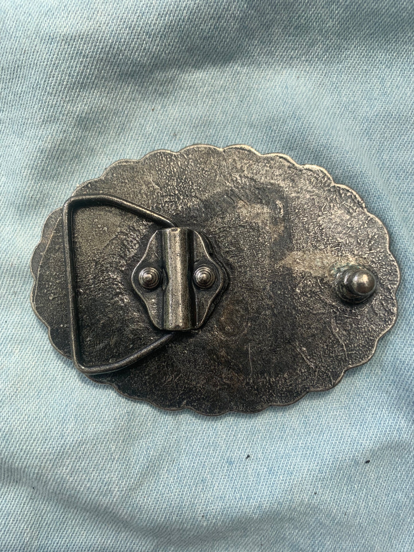 Belt Buckle Oval Design 1 Back