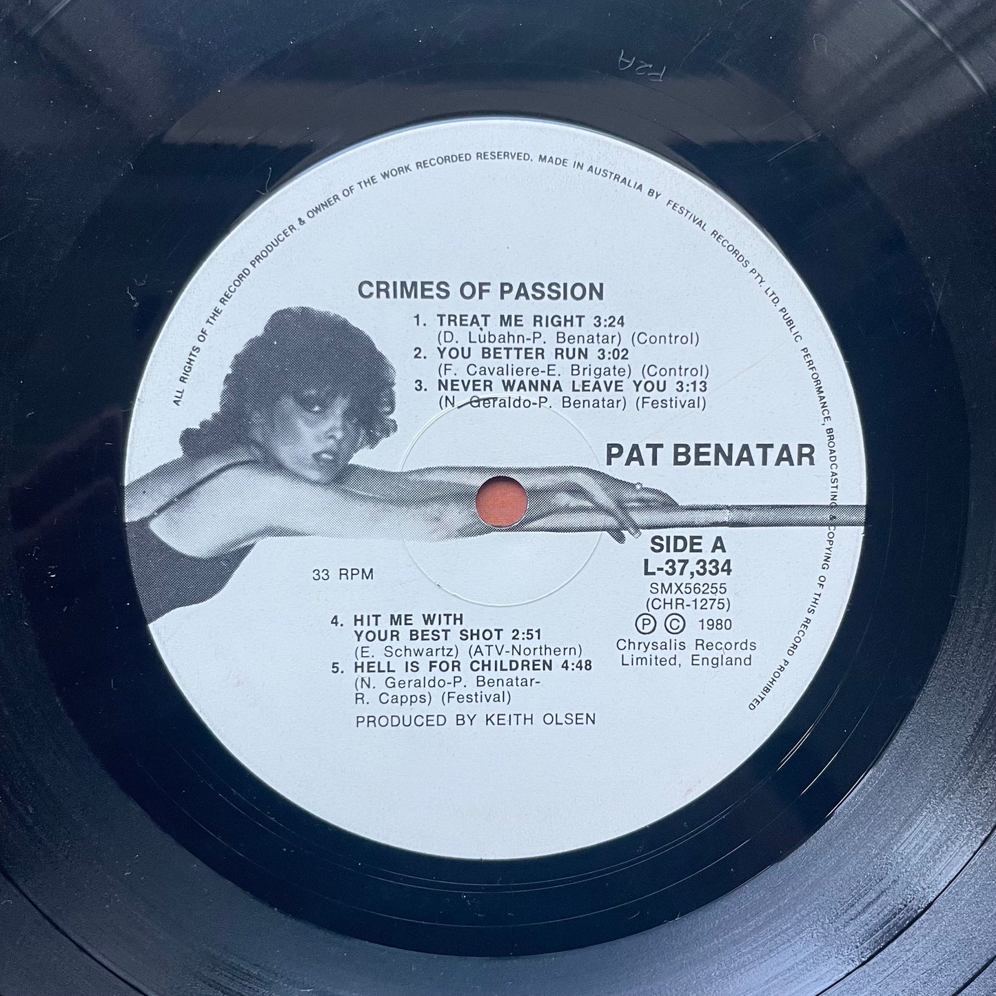 Vinyl Record LP Pat Benetar Crimes of Passion 1980