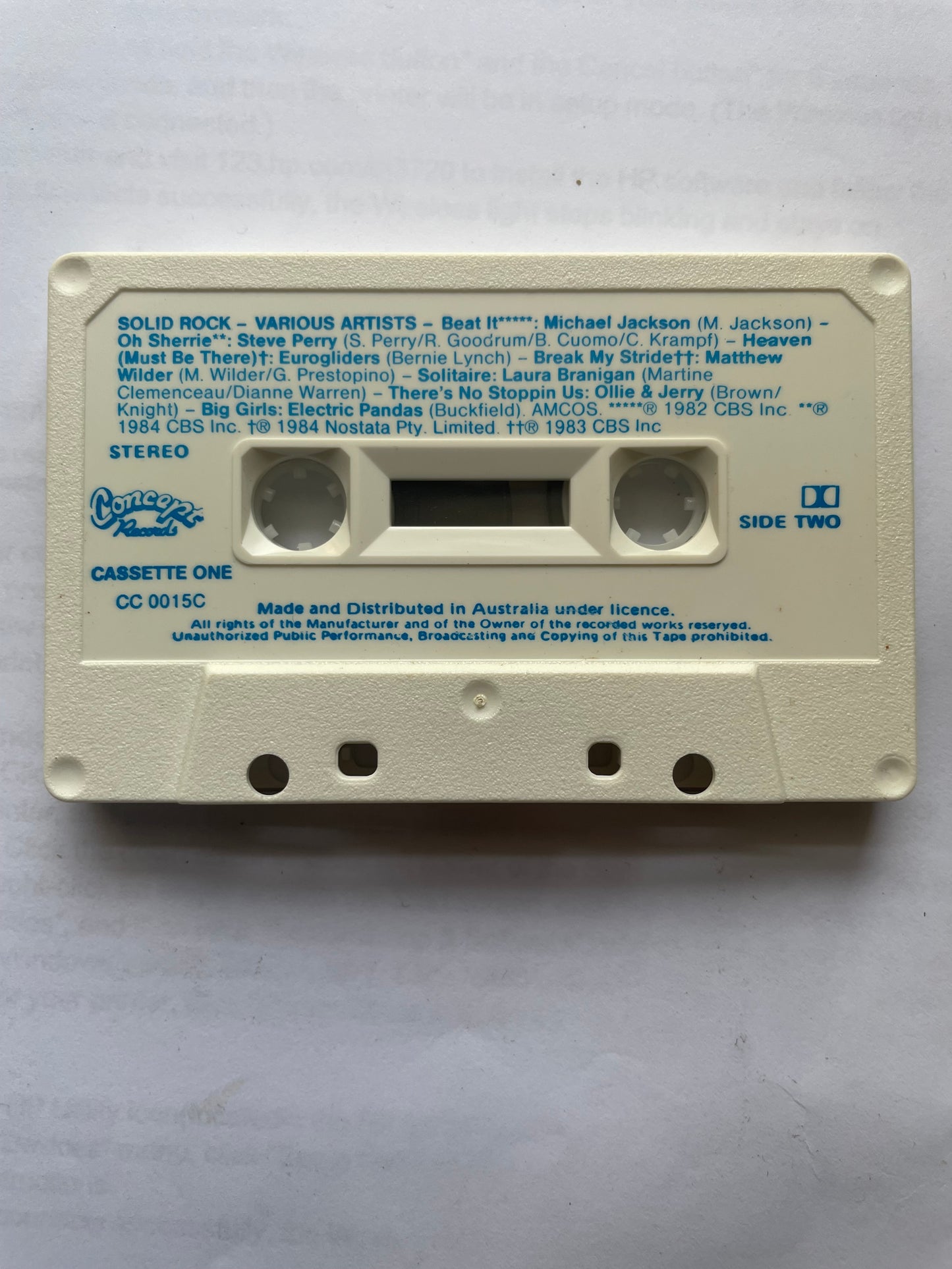 Tape Cassette Solid R.O.C.K. 1985 Double Cassette