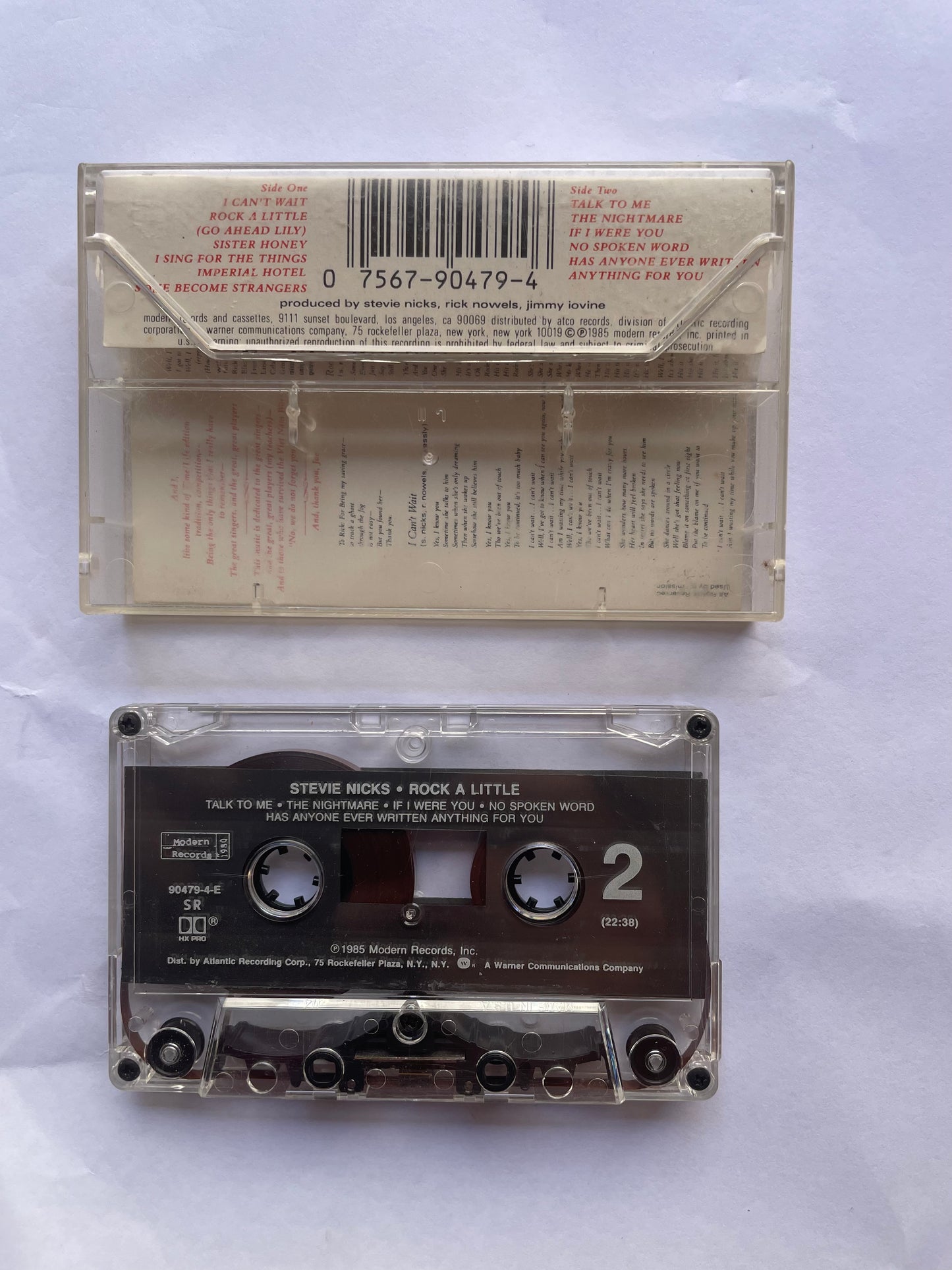 Tape  Cassette Stevie Nicks Rock a Little Side 2 