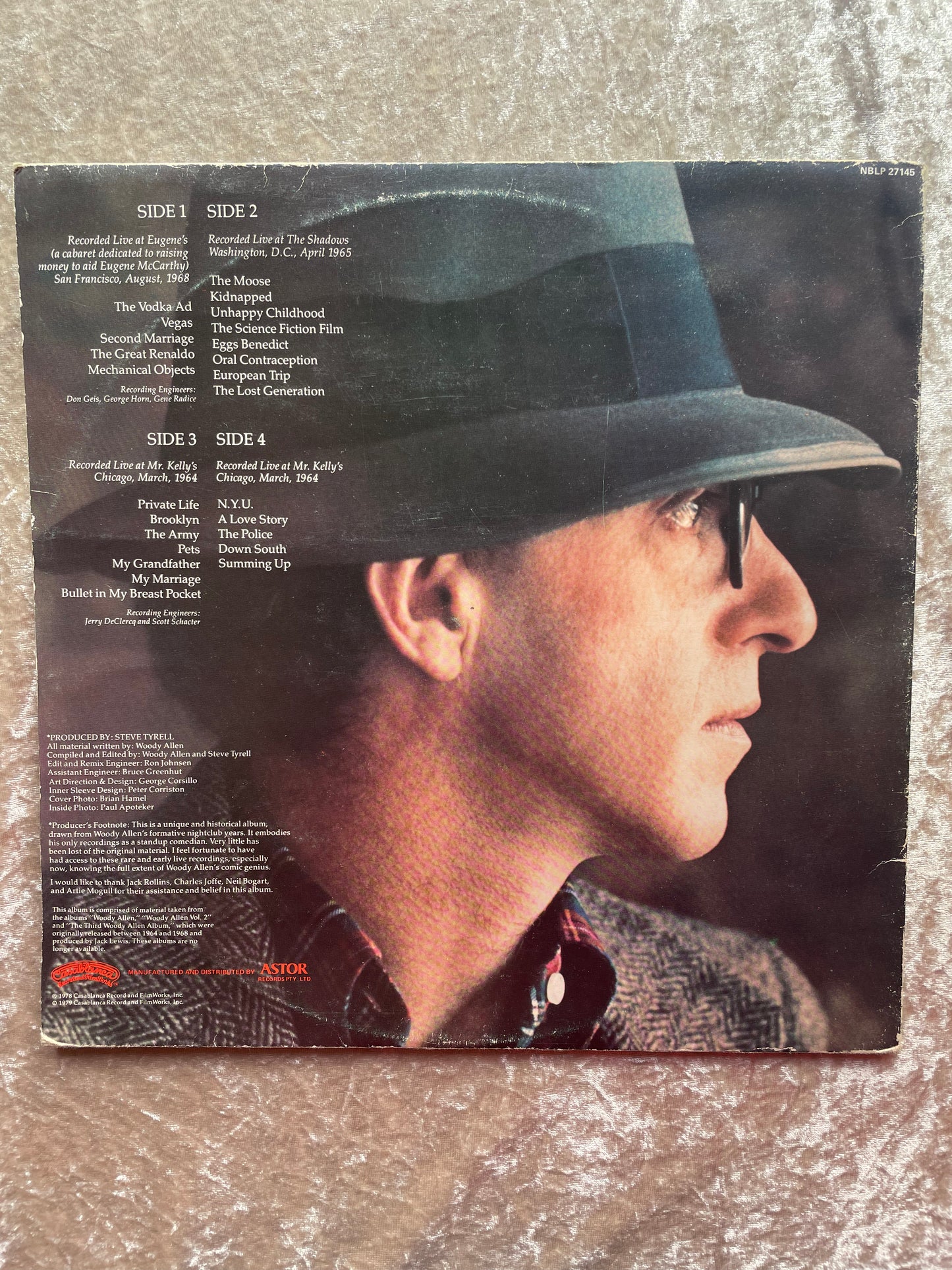 Vinyl Record LP Woody Allen Stand Up Comic 1979