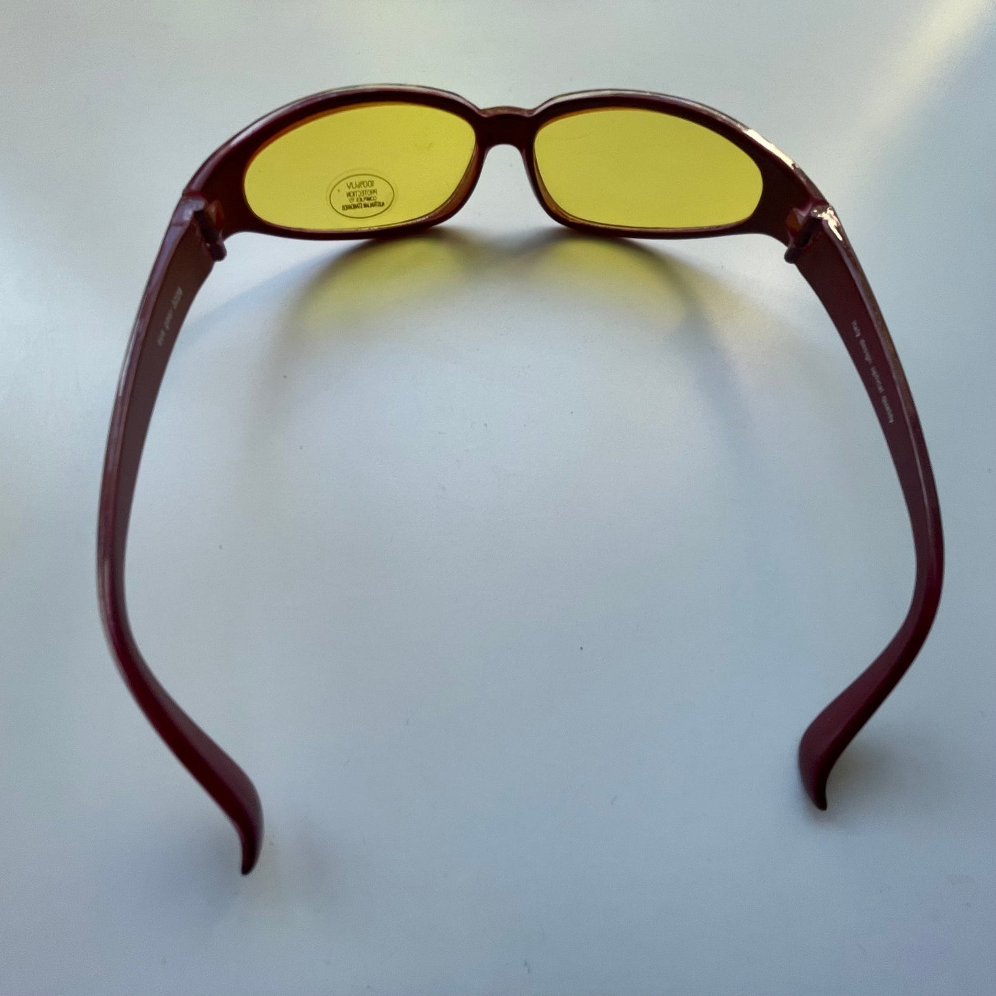 Vintage Sunglassess Red Frame Yellow Lenses
