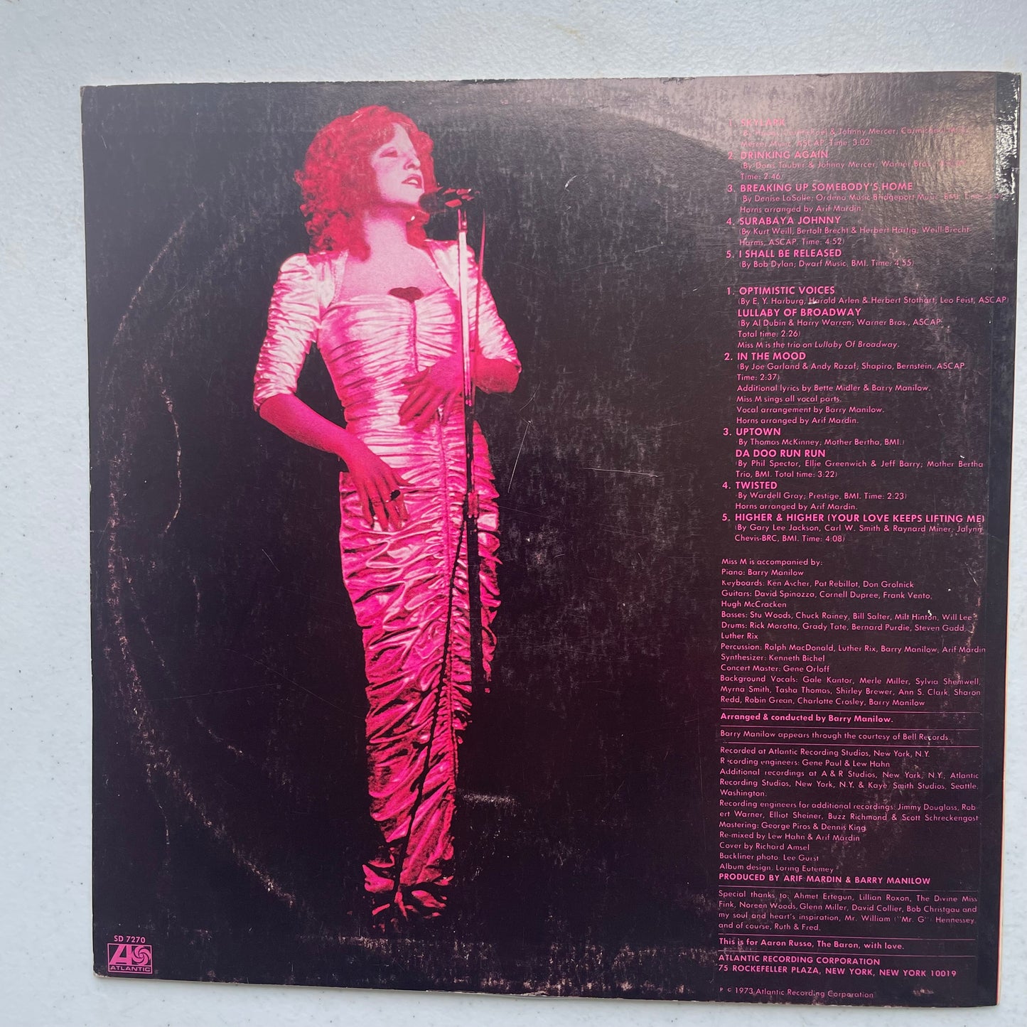 Vinyl Record Lo Bette Midler 1973