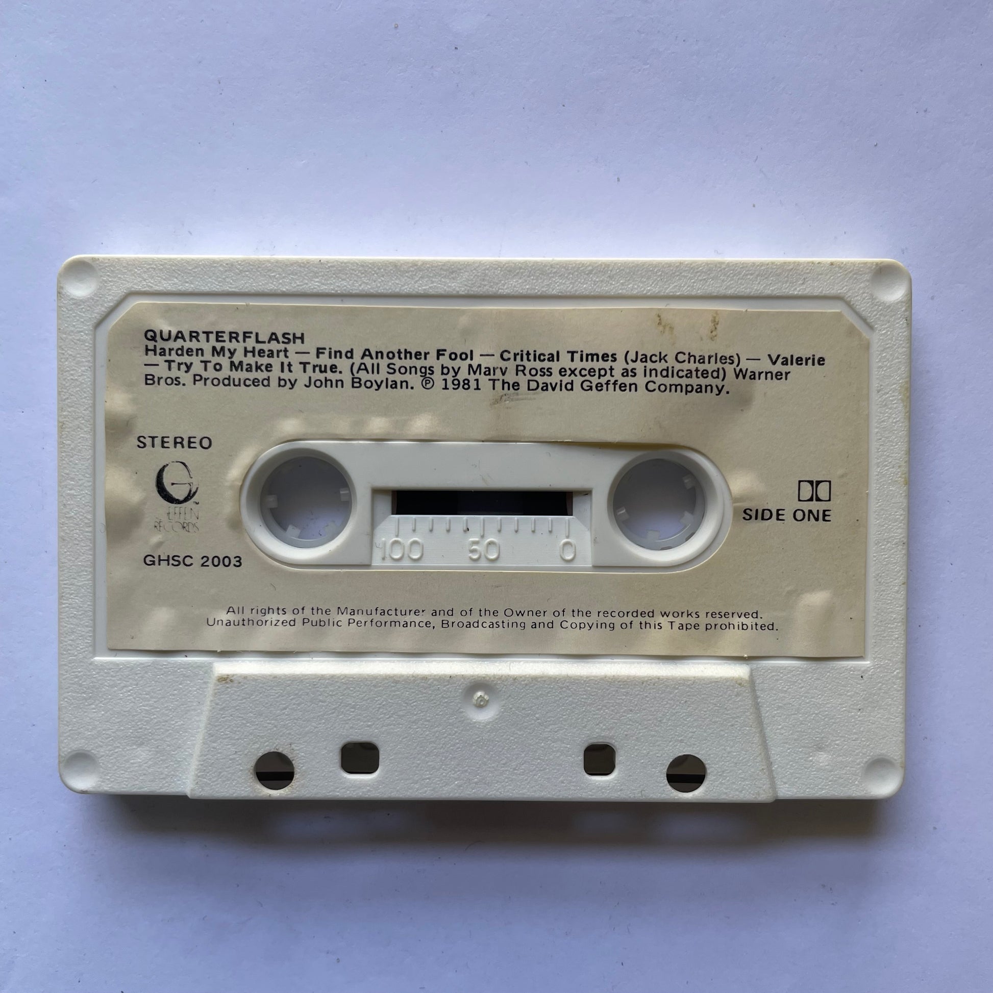 Tape Cassette The Quarterflash 1981 side 1 