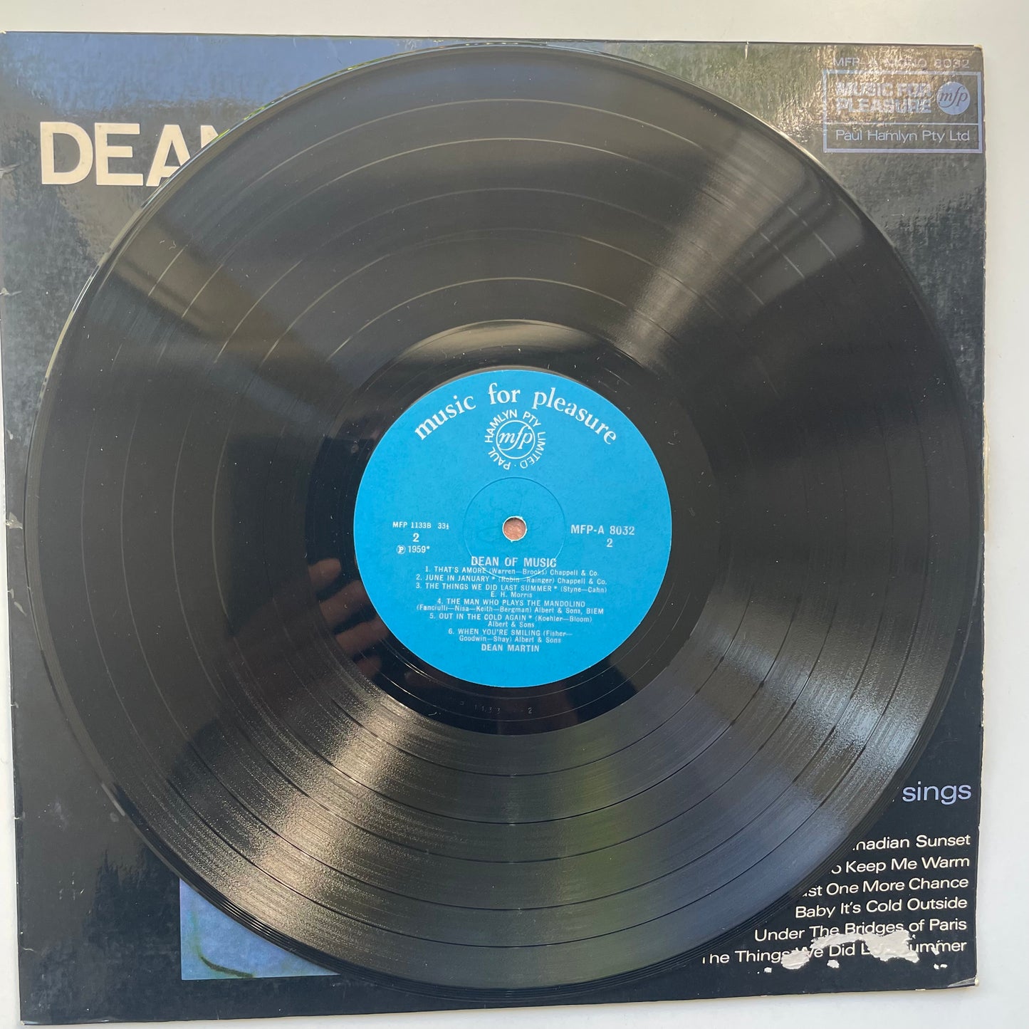 Vinyl Record LP Dean Martin Dean of Music 1966