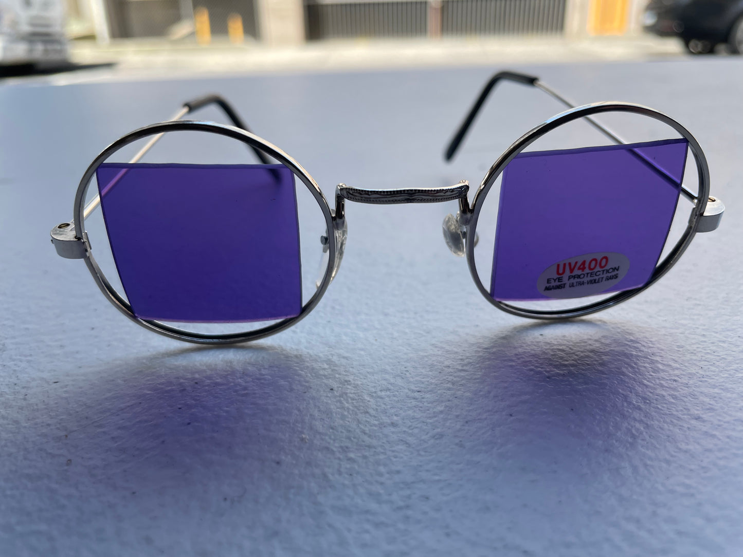 Vintage 90s Sunglassess Festival Glasses Purple Square