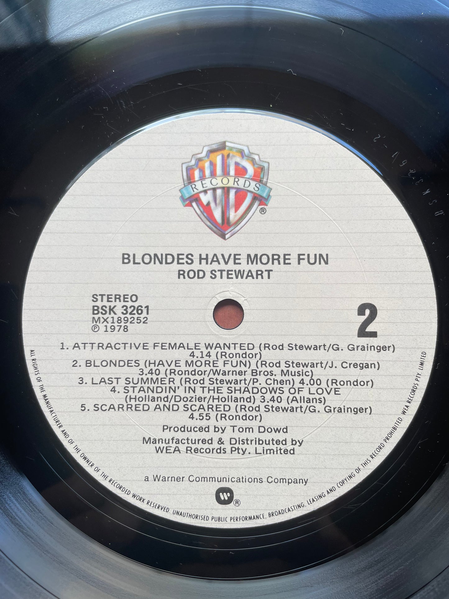 Vinyl Record LP Rod Stewart Blondes Have More Fun 1978