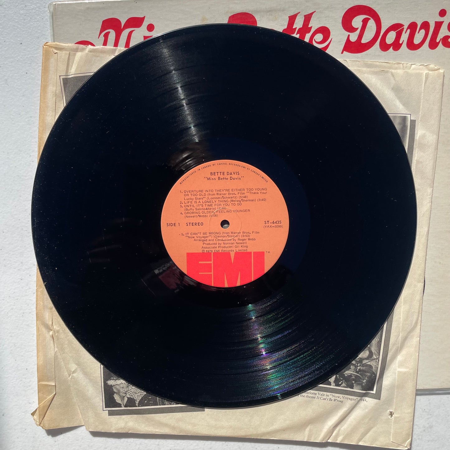 Vinyl Record LP Miss Bette Davis 1976