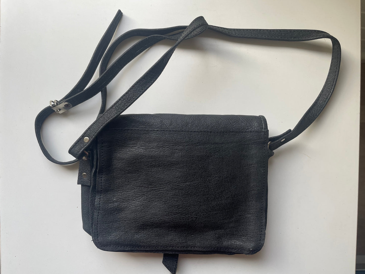 Vintage Genuine Leather Mini Shoulder Bags Black