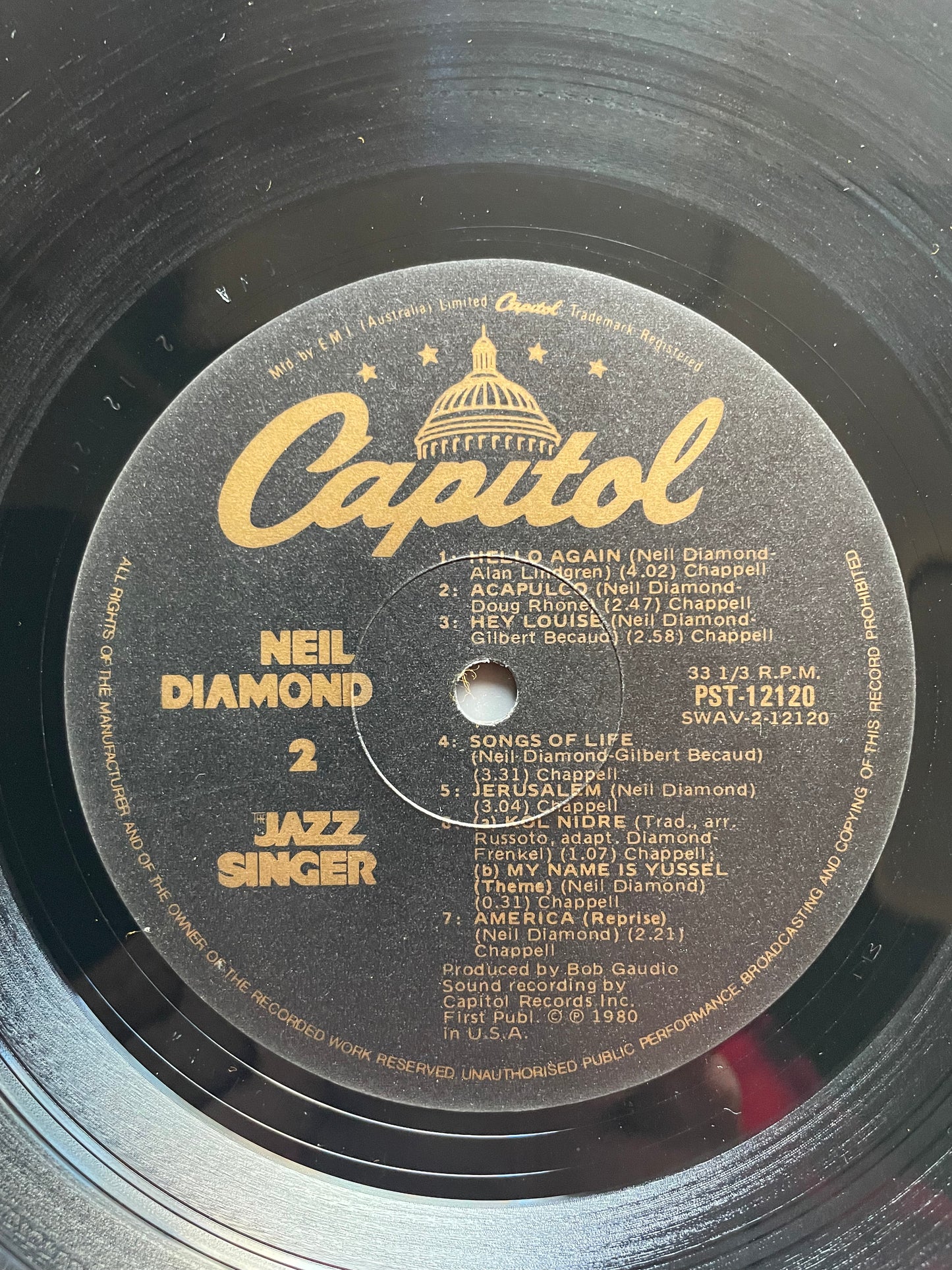 Vinyl Record LP Neil Diamond The Jazz Singer 1980