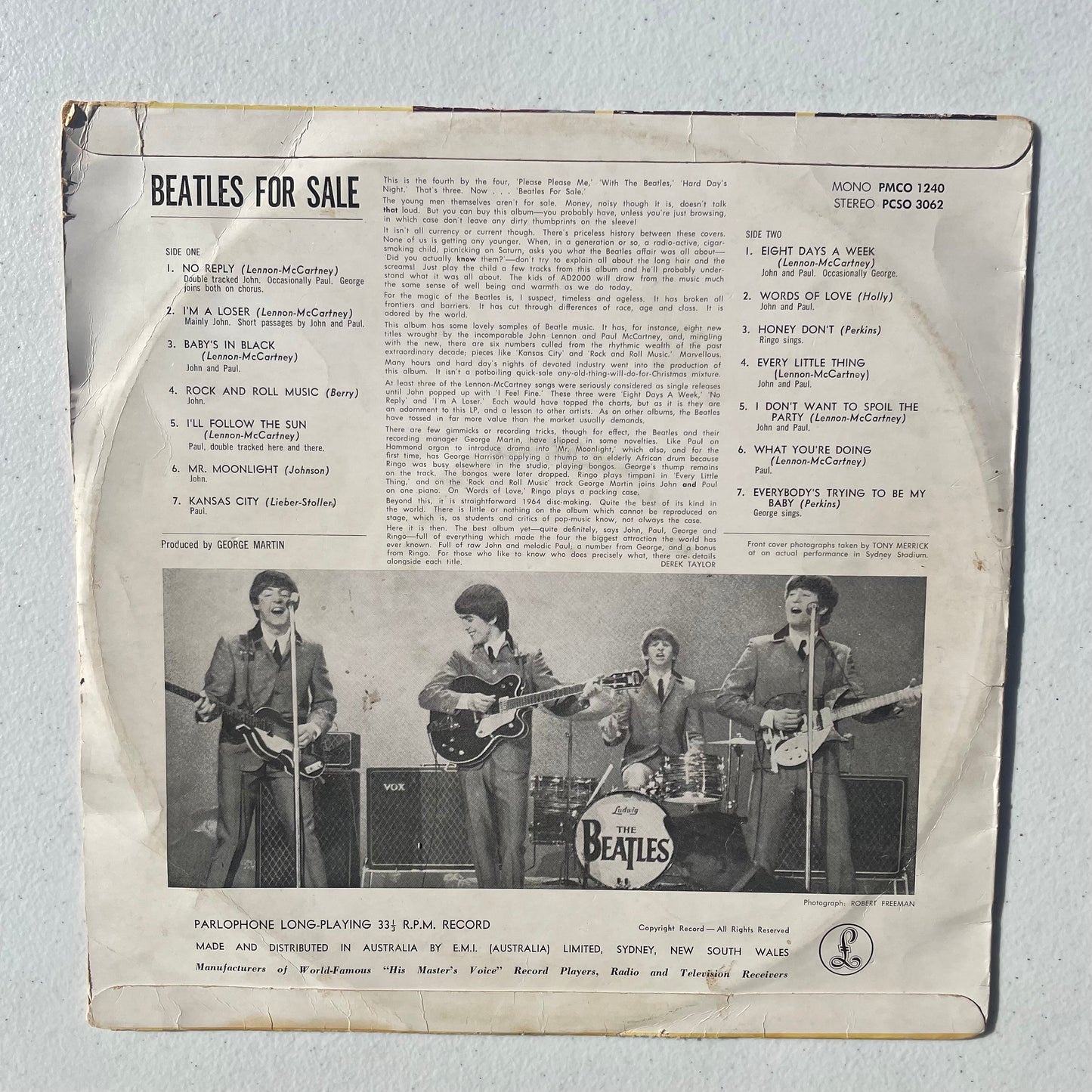 Vinyl Record LP The Beatles Beatles for Sale 1965