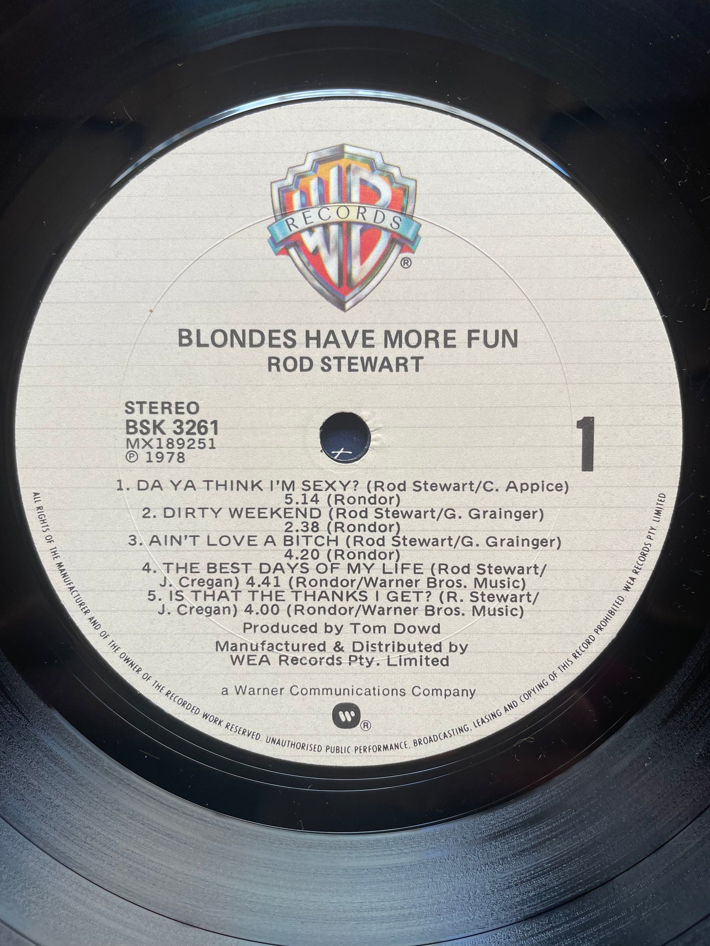 Vinyl Record LP Rod Stewart Blondes Have More Fun 1978