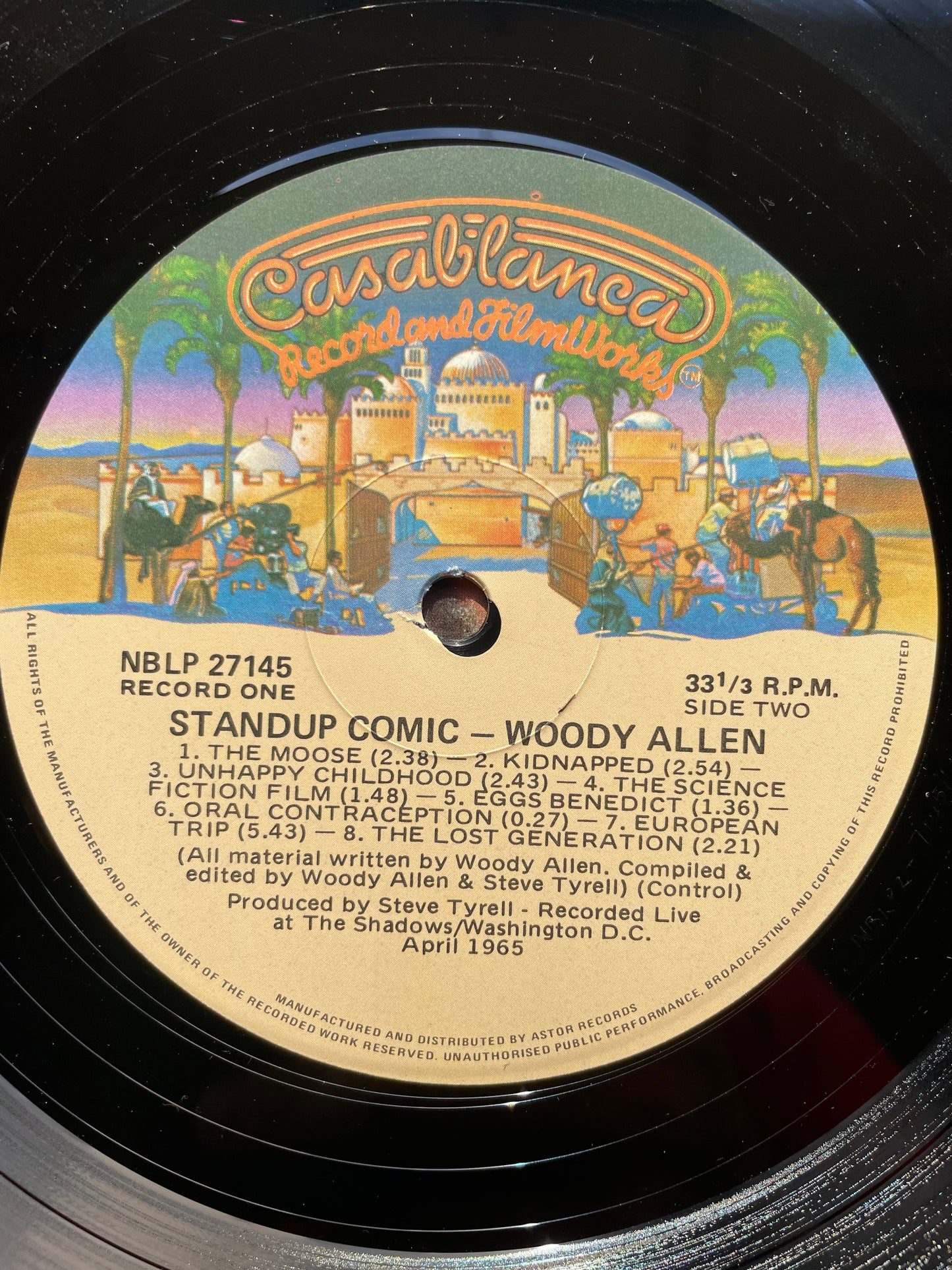 Vinyl Record LP Woody Allen Stand Up Comic 1979