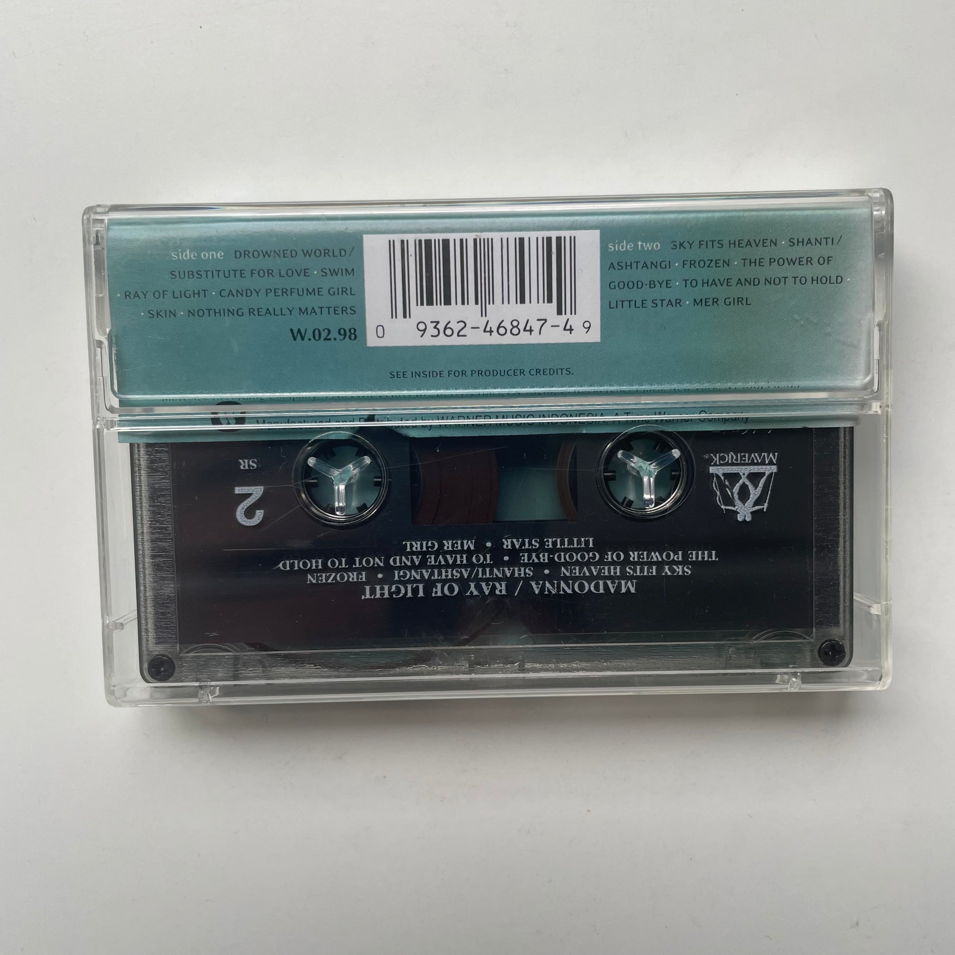 Tape Cassette Madonna Ray of Light 1998 back