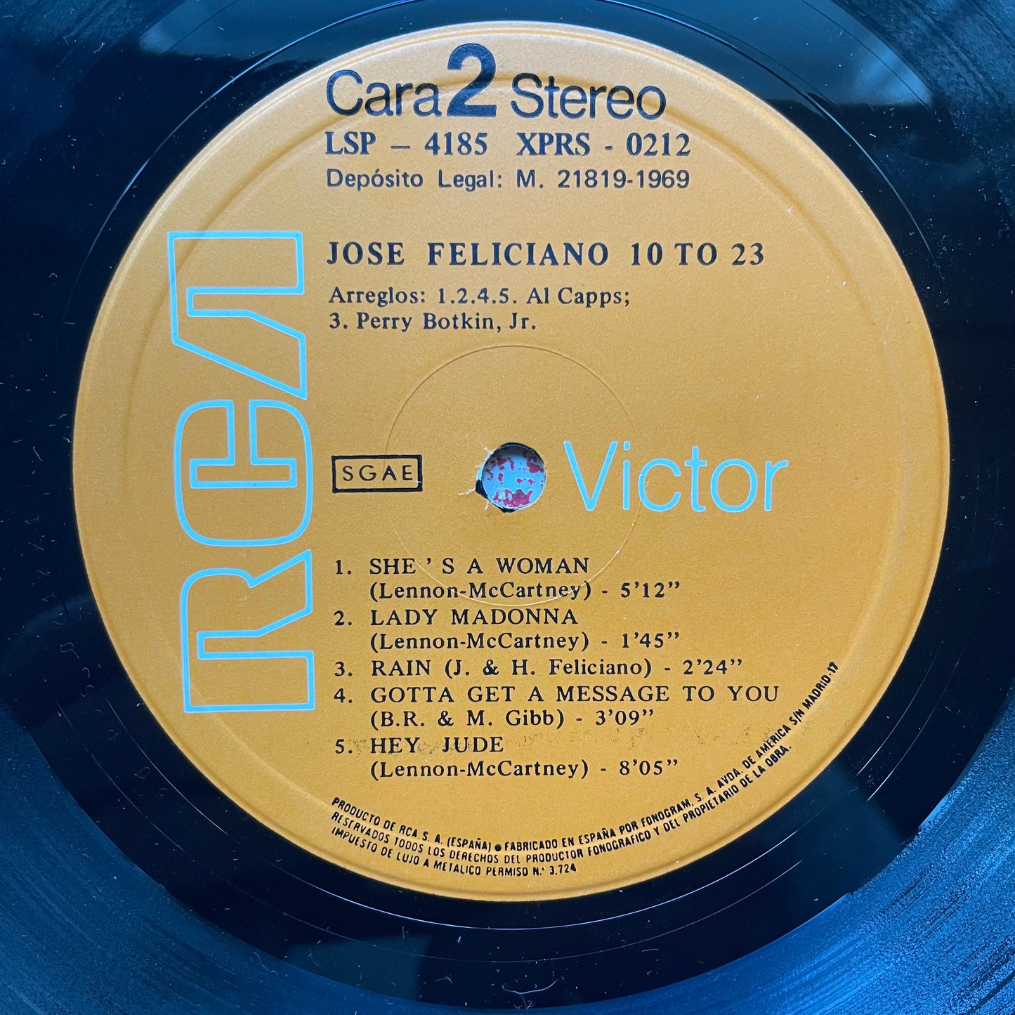 Vinyl Record LP Feliciano 10 to 23 1969