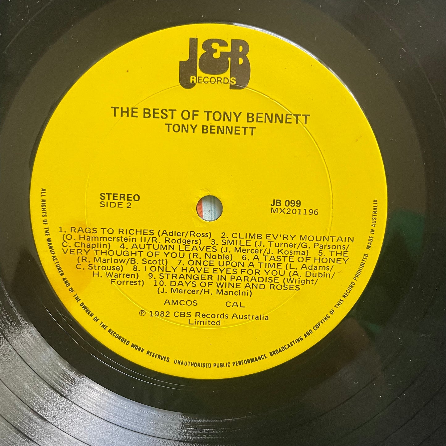 Vinyl Record LP Tony Bennett 20 Golden Greats 1982