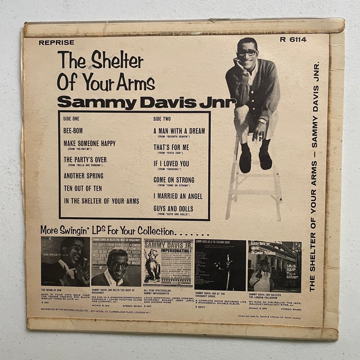 Vinyl Record LP Sammy Davis Jr The Shelter of Your Arms 1964