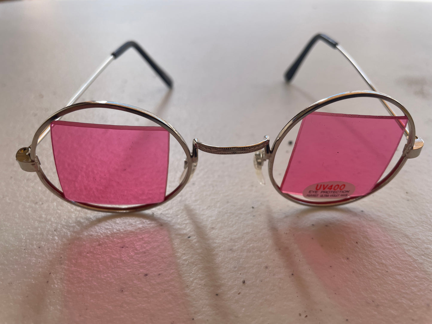 Vintage  Festival Sunglassess Pink Square Lenses