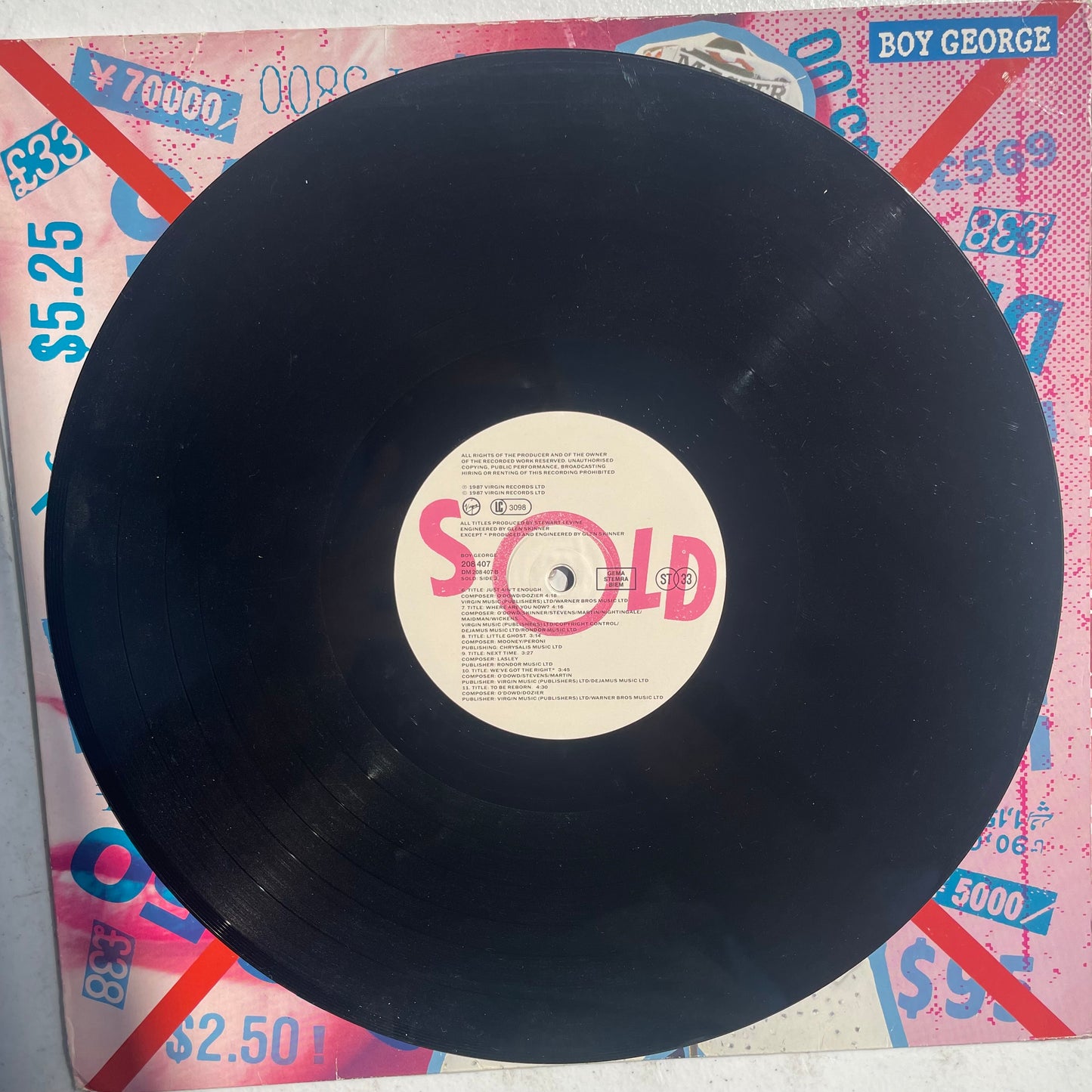 Vinyl Record LP Boy George Sold 1987