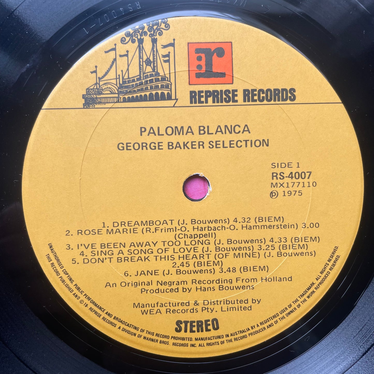 Vinyl Record LP George Baker Paloma Blanca 1975