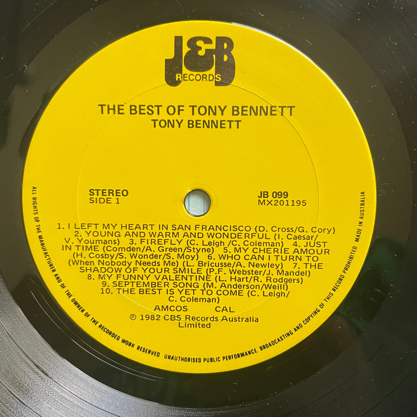 Vinyl Record LP Tony Bennett 20 Golden Greats 1982