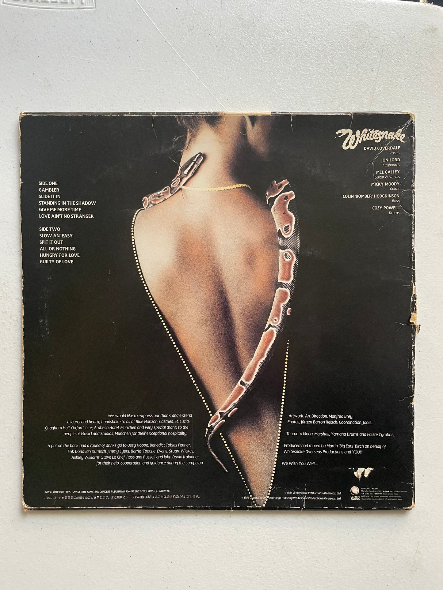 Vinyl Record LP White Snake Slide It In 1984