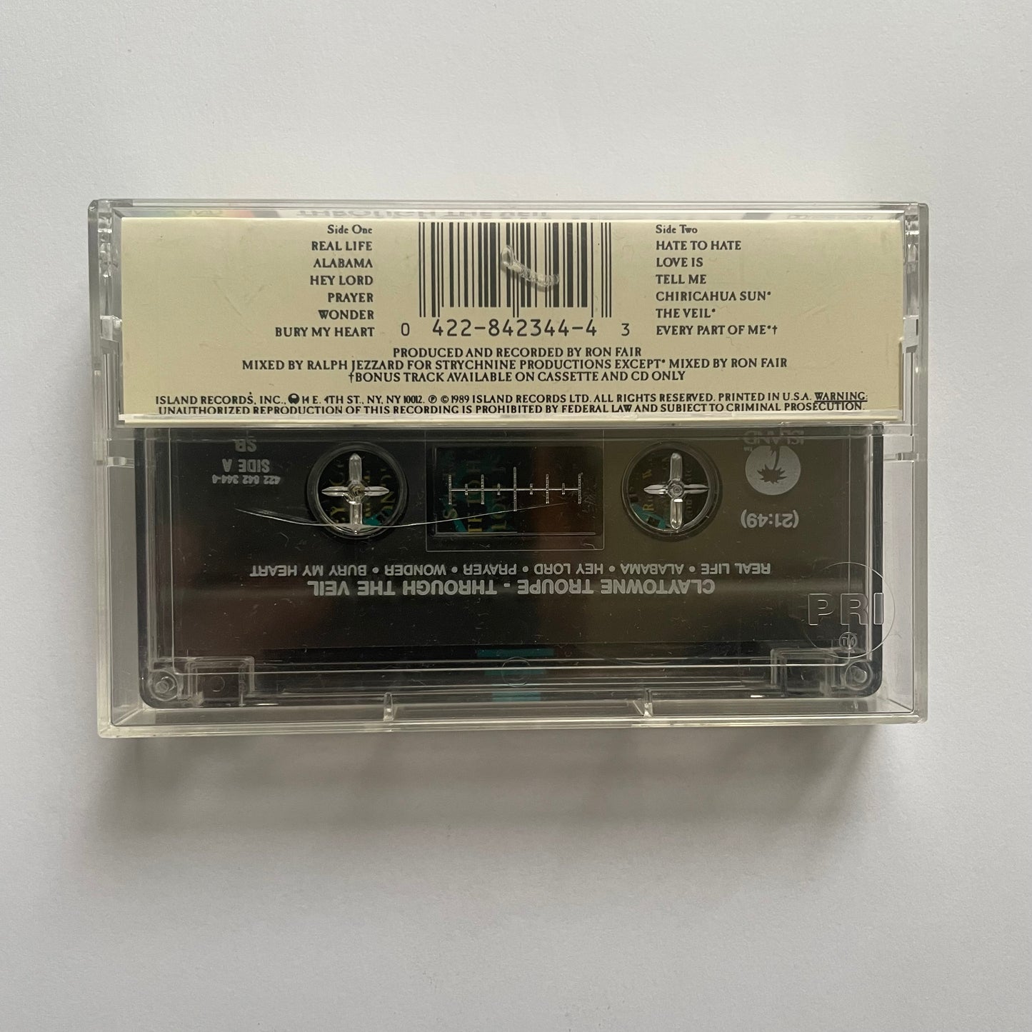 Tape Cassette Claytown Troupe Trough the Veil 1989