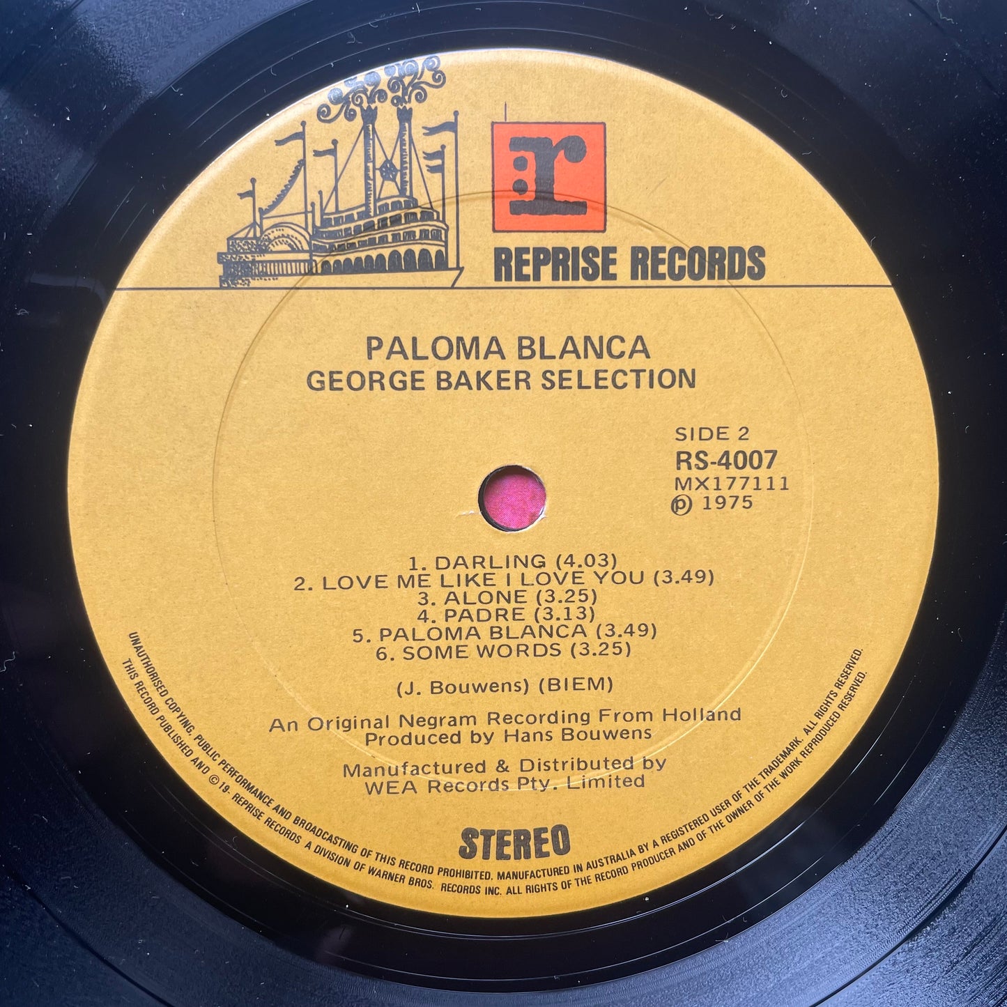 Vinyl Record LP George Baker Paloma Blanca 1975