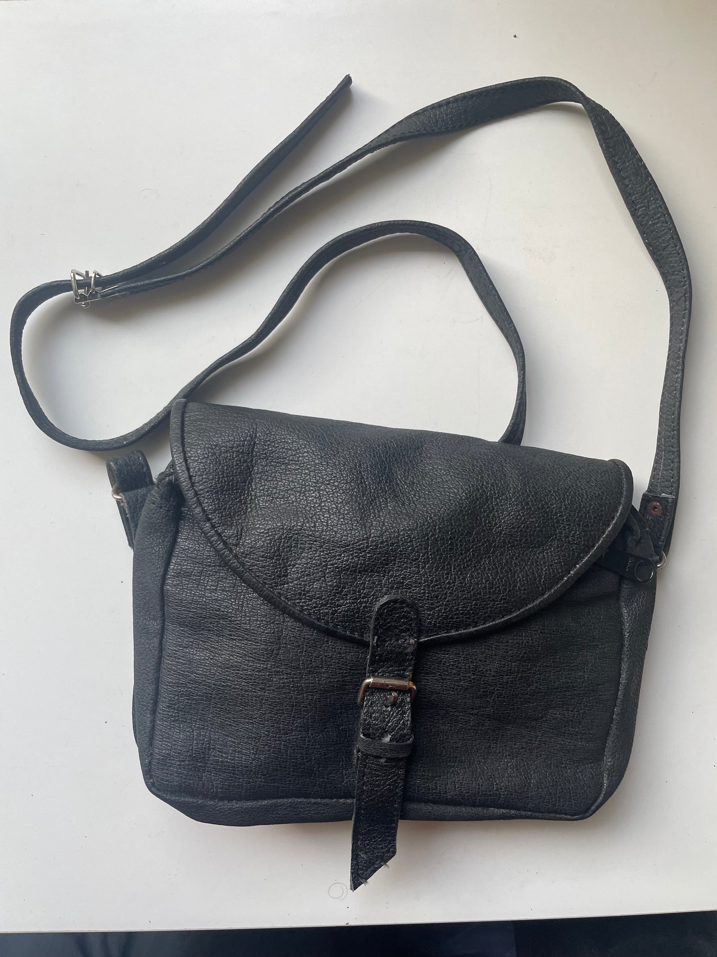 Vintage Genuine Leather Mini Shoulder Bags Black