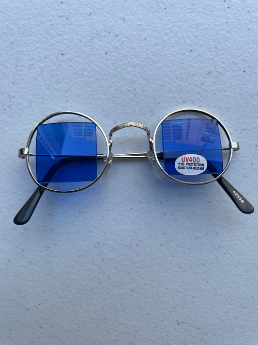 Vintage 90s Sunglassess Festival Glasses Blue Square