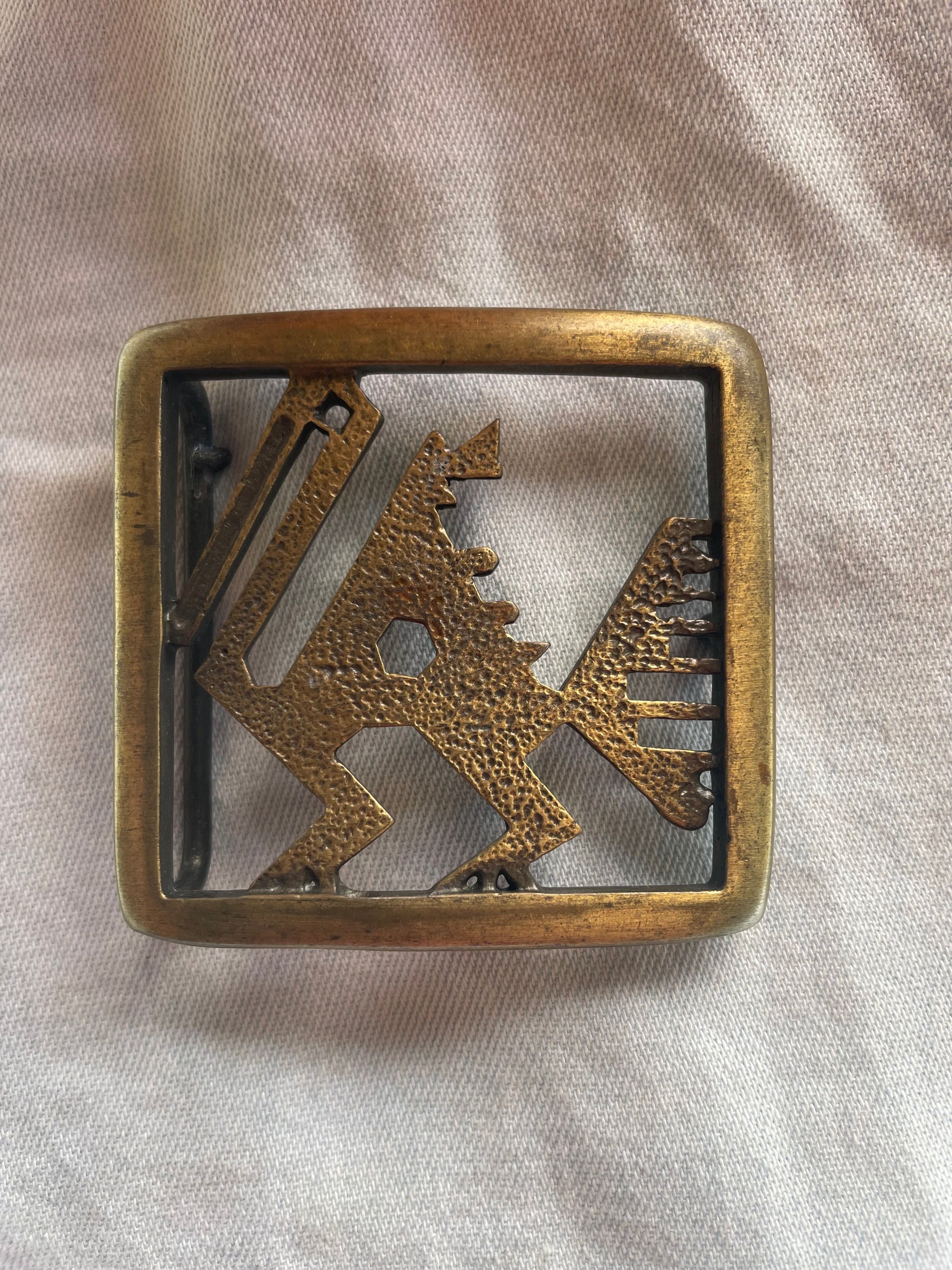 Belt Buckle Golden Pelican Front