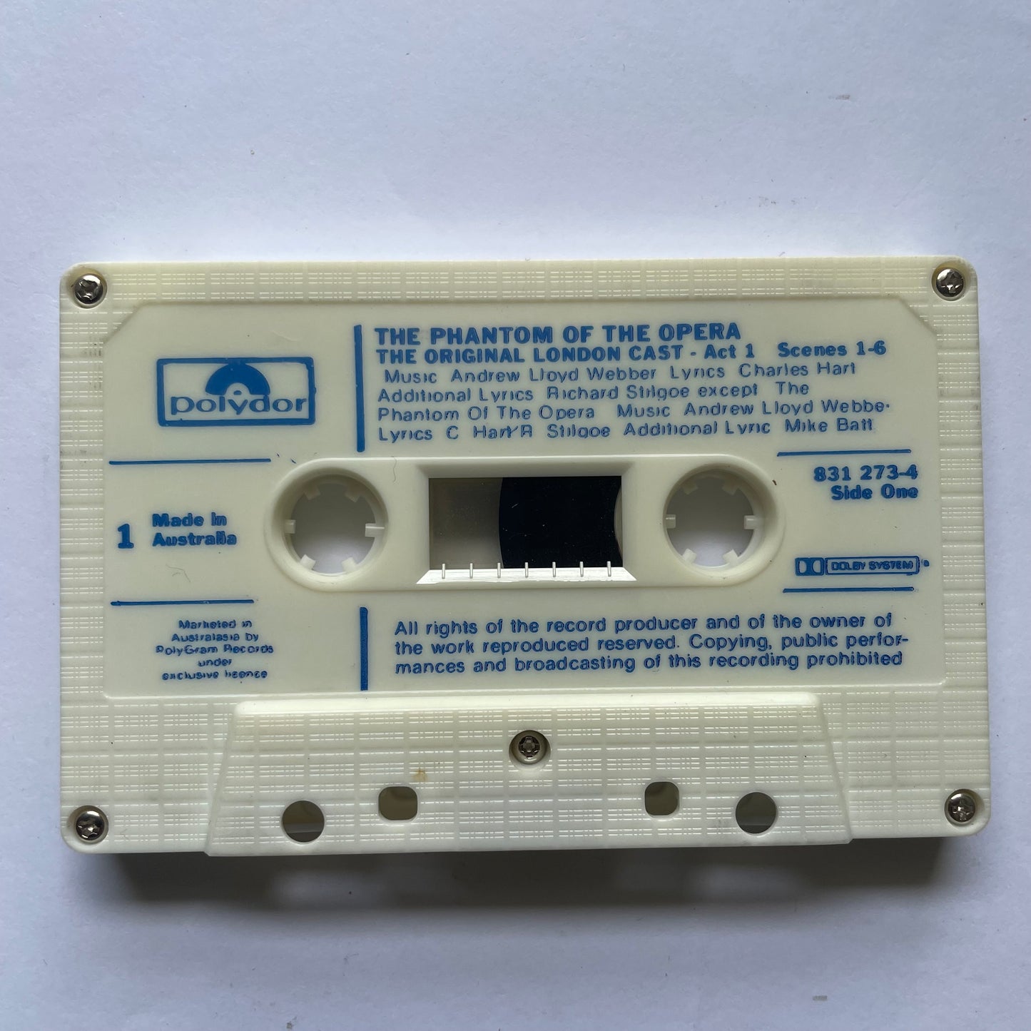 Tape Cassette The Phantom of the Opera side 1