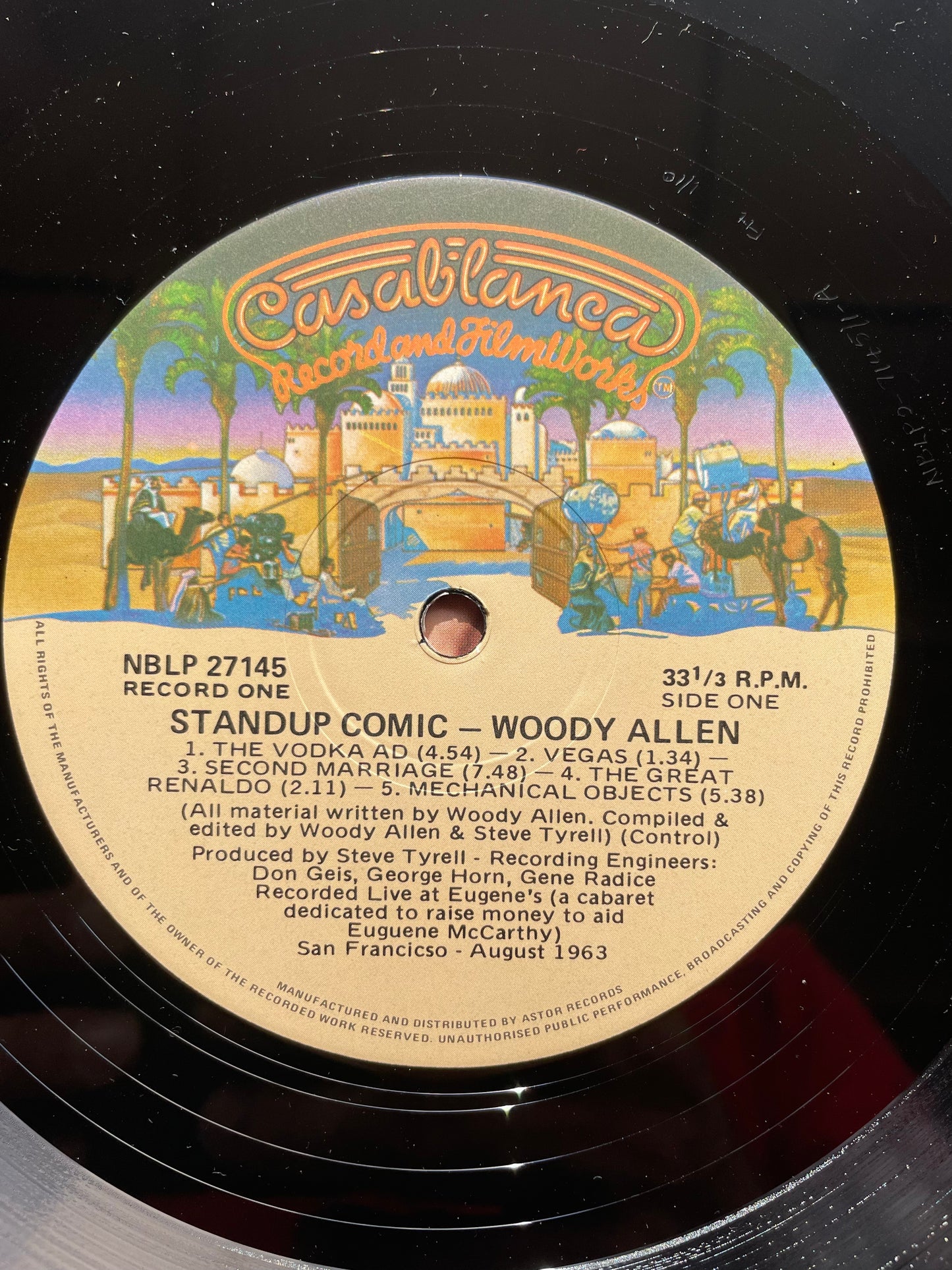 Vinyl Record LP Woody Allen Stand Up Comic 1979