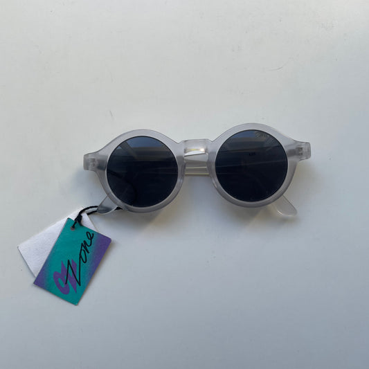 Vintage Sunglassess Round Black Lenses Grey Frame