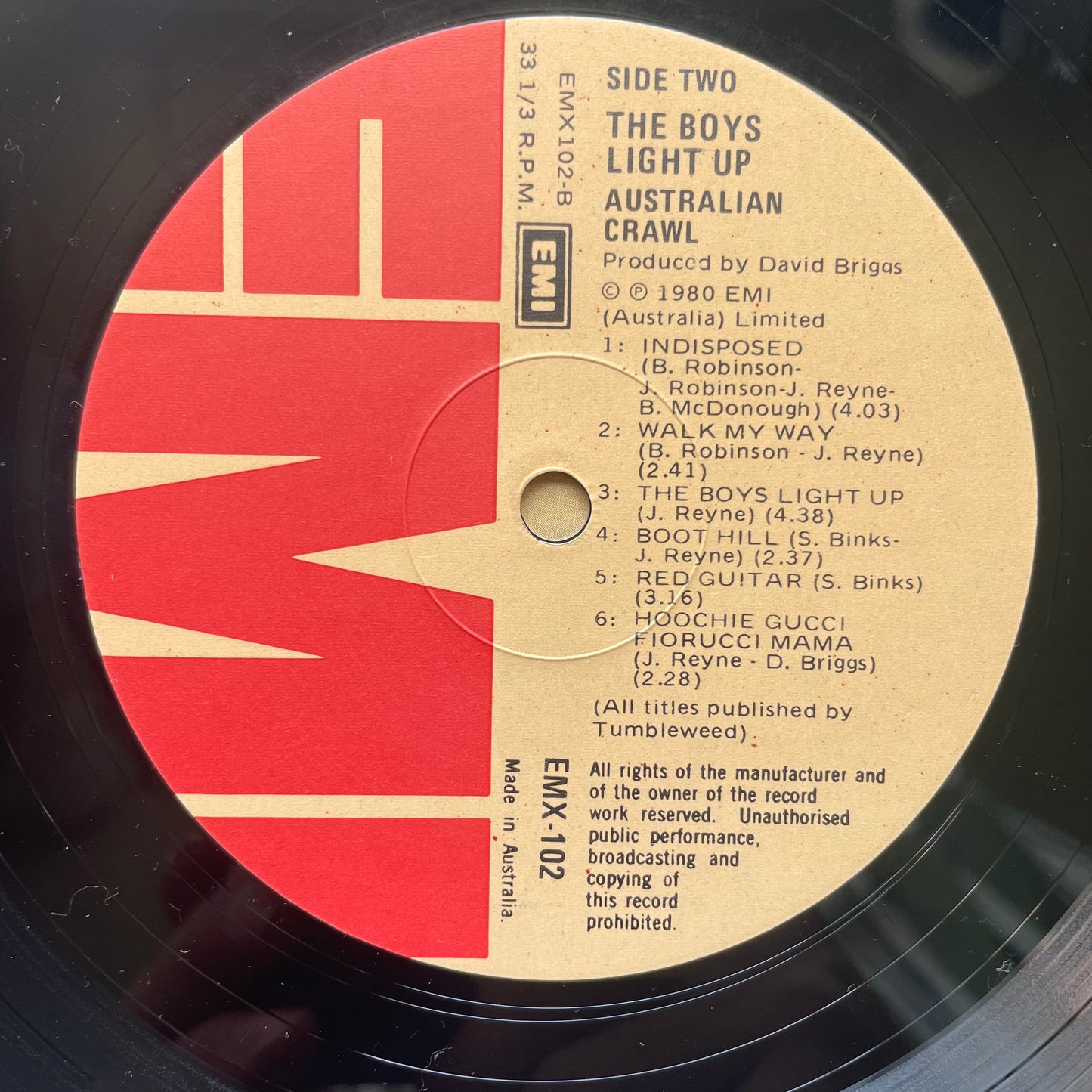 Vinyl Record LP Australian Crawl The Boys Light Up 1981