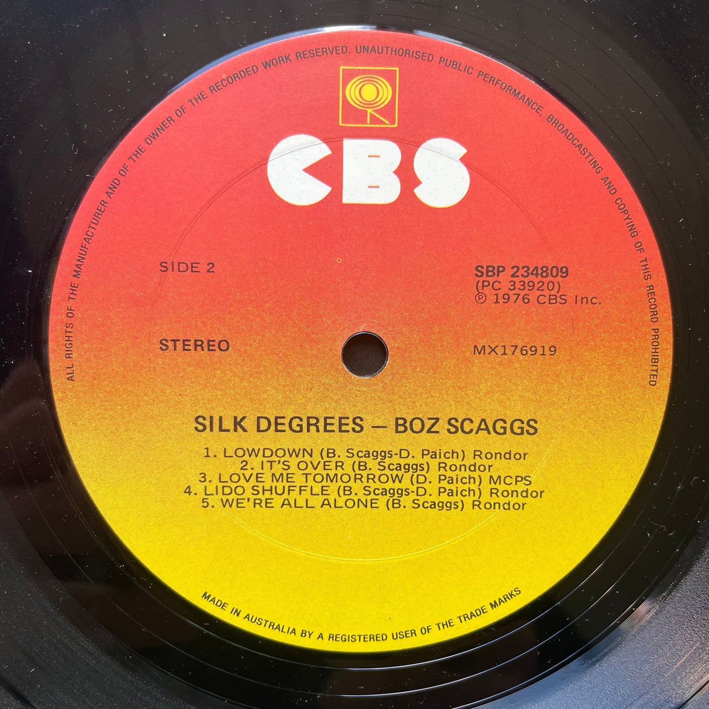 Vinyl Record LP Boz Scans Silk Degrees 1976