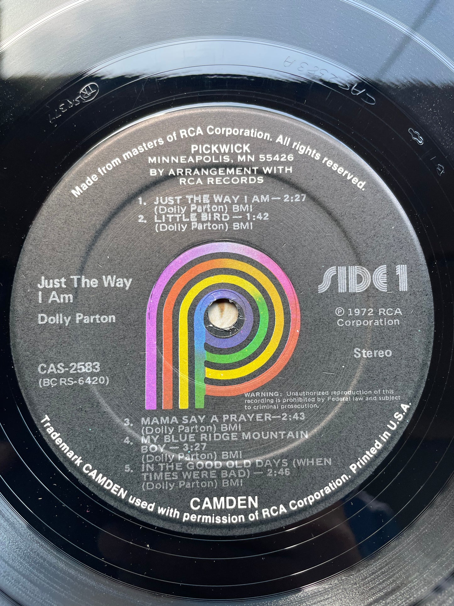 Vinyl Record LP Dolly Parton The Way I am 1972