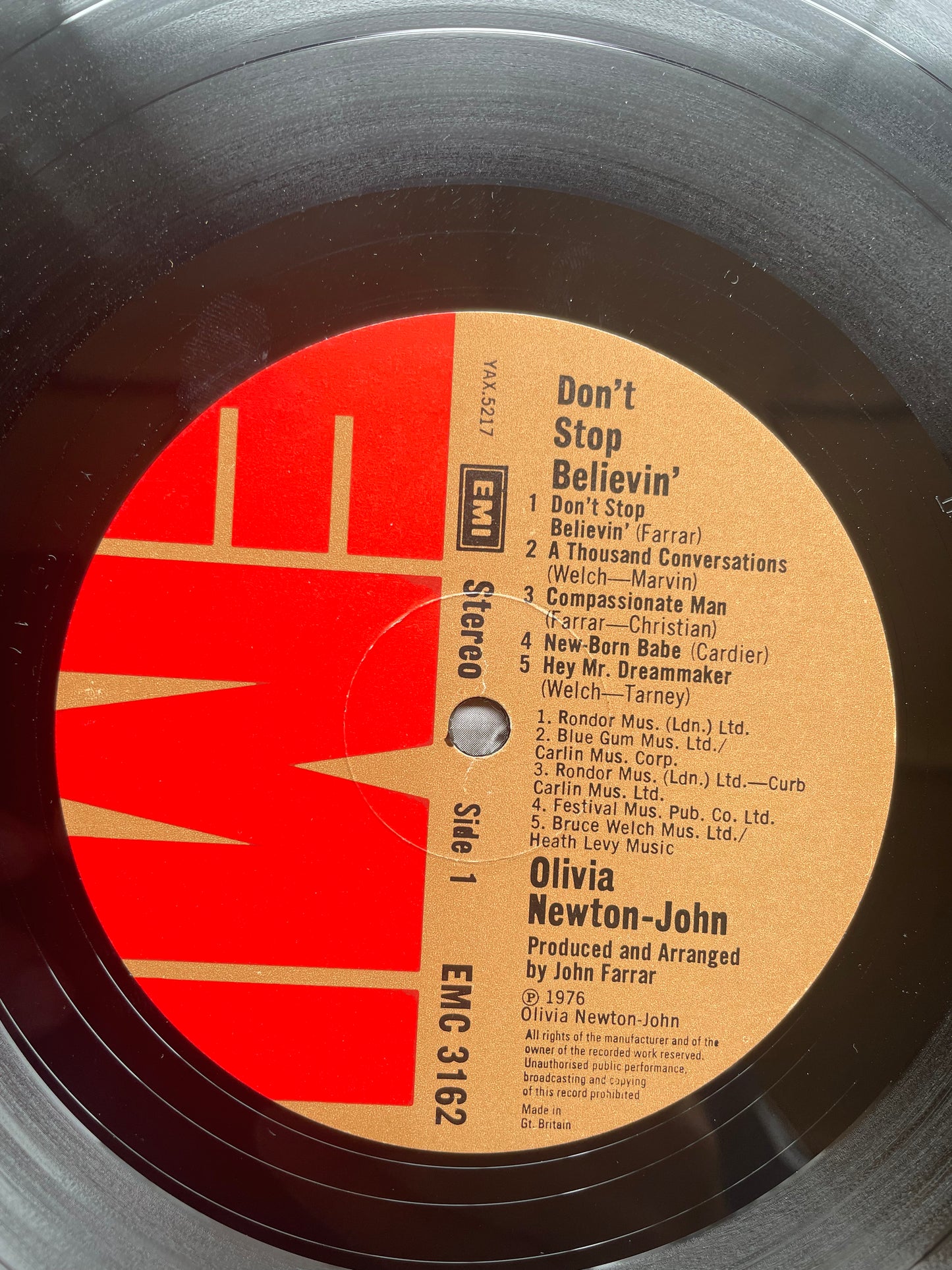 Vinyl Record LP Olivia Newton John. Never Stop Believin 1976