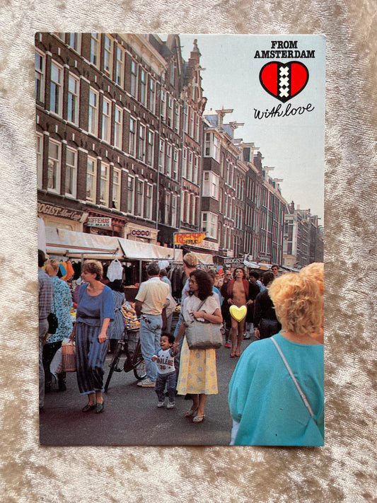 Vintage Early 80s Erotic Postcard Amsterdam Albert Cuyp Market.