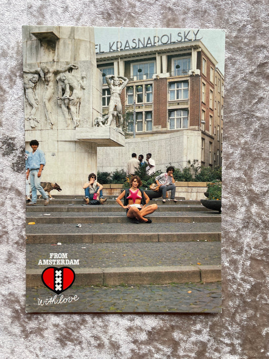 Vintage Postcard Earlt 80s Erotica Amsterdam Dam Square.