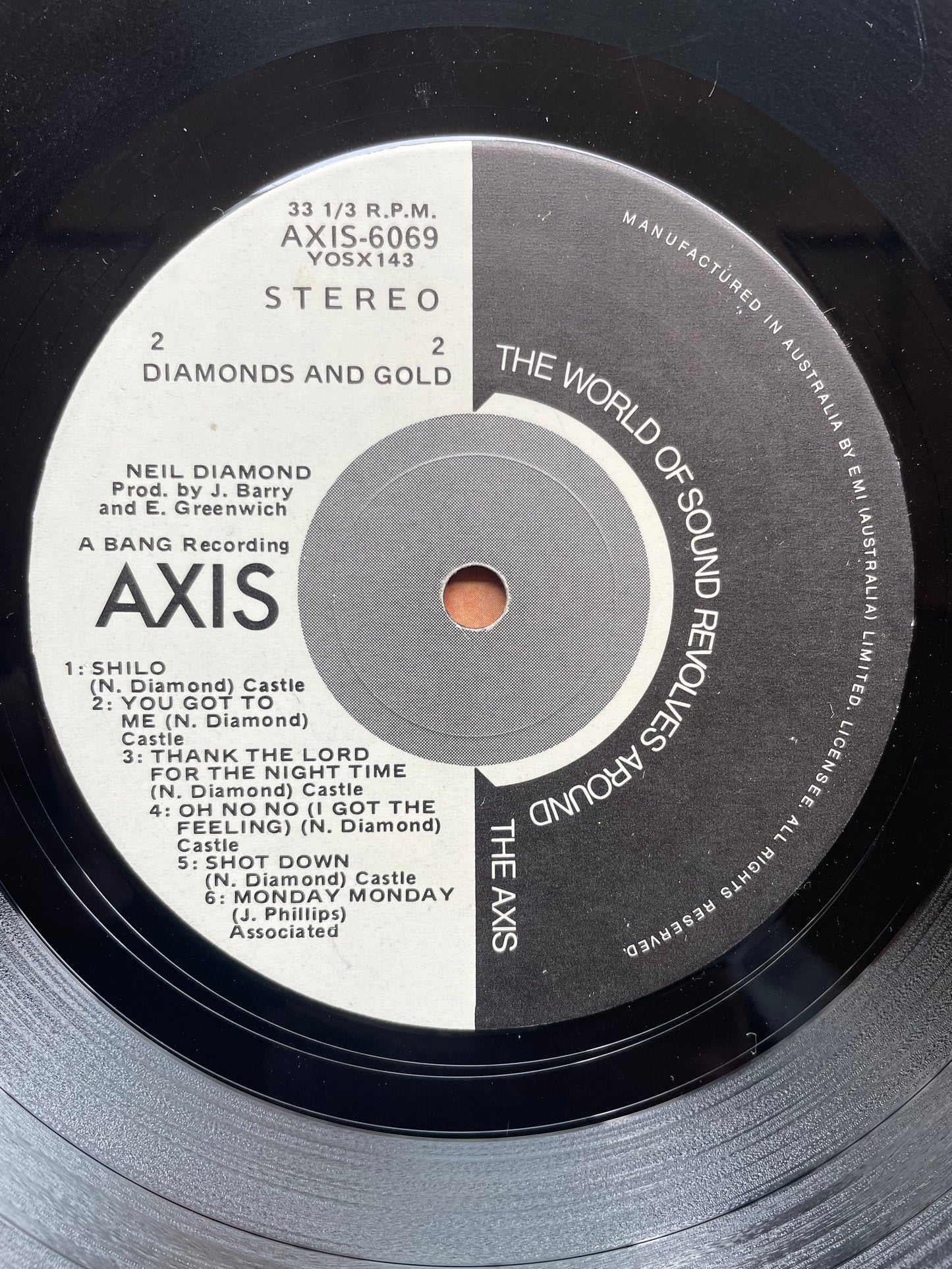Vinyl Record LP Neil Diamond Diamond & Gold 1977