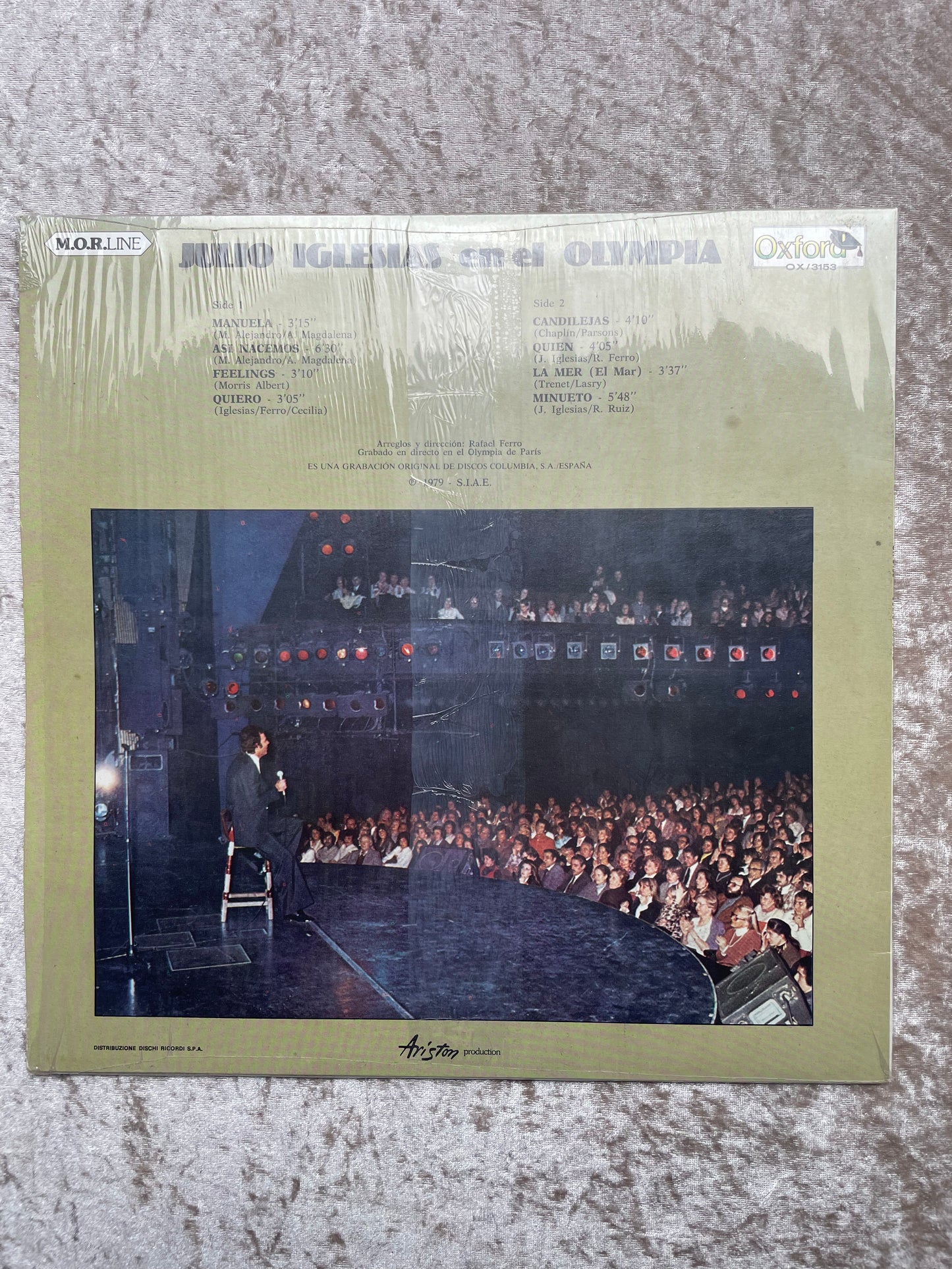 Vinyl Record LP Julio Iglesias Olympia Seconda Parte  1979