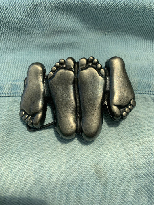 Belt Buckle Happy Feet  Front